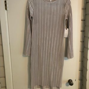Leith Long Sleeve Midi Dress- Sz Small - Silver